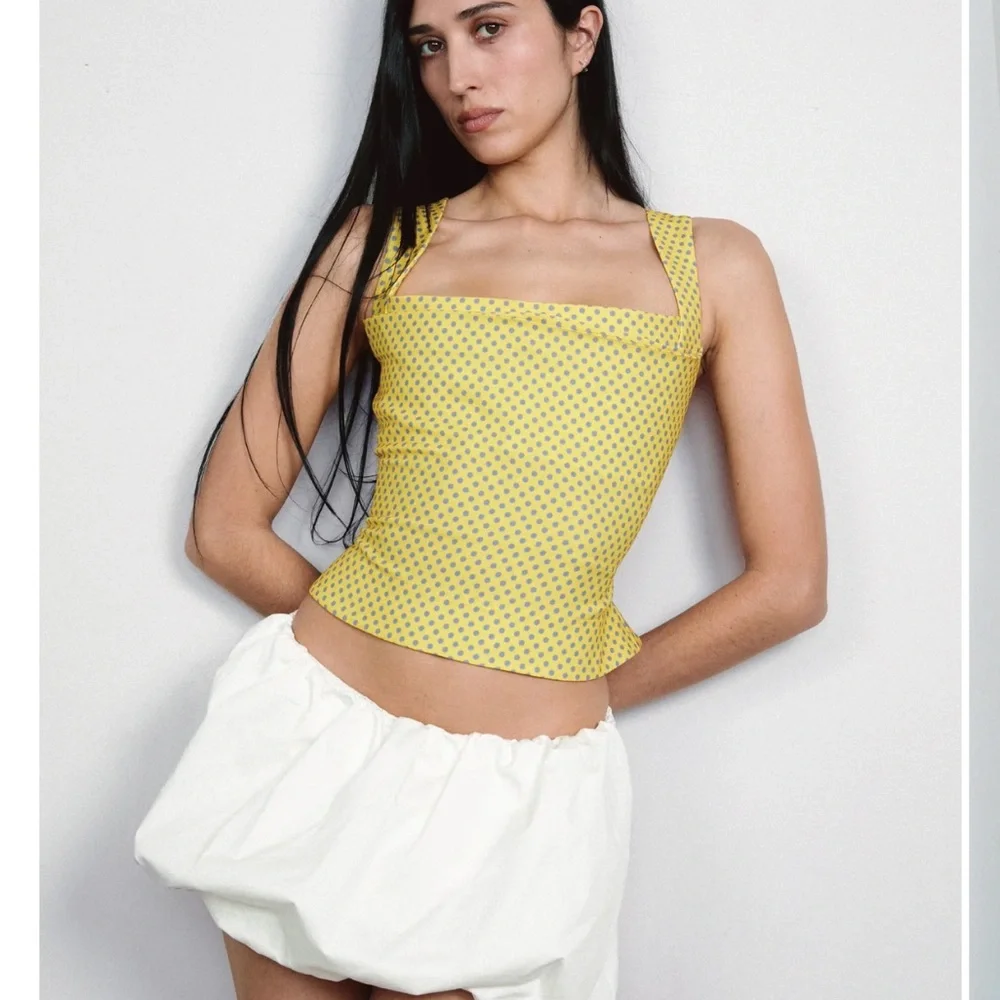 NWT Miaou Yellow Polka Dot Imogene Corset Top - Picture 7 of 10